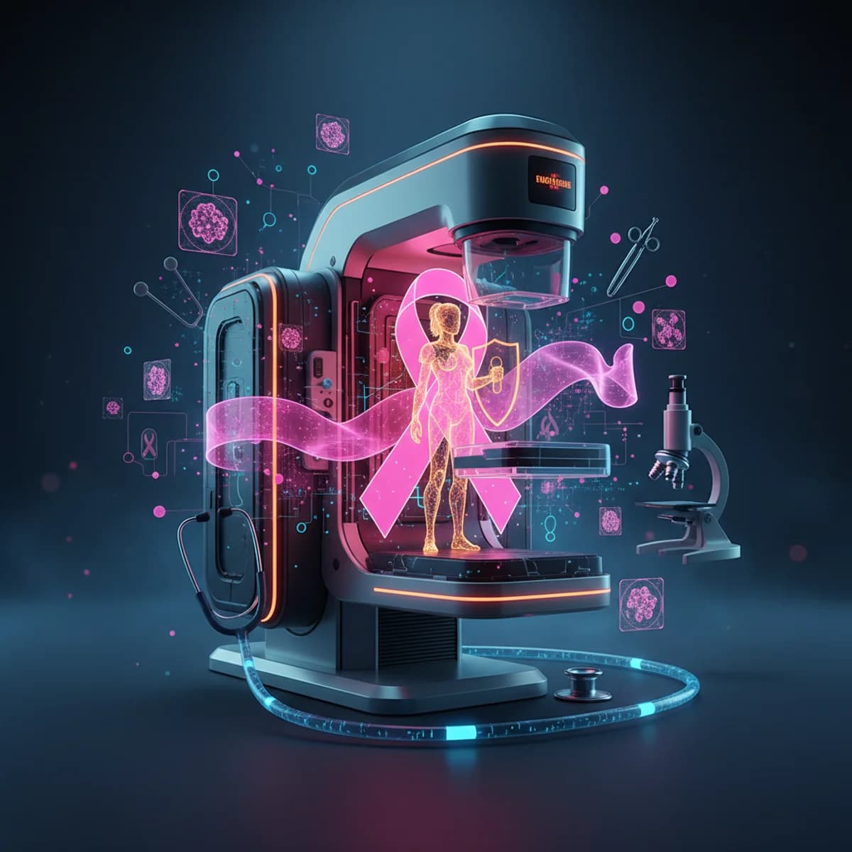 Miesiąc Świadomości Raka Piersi (Różowy Październik) — ilustracja