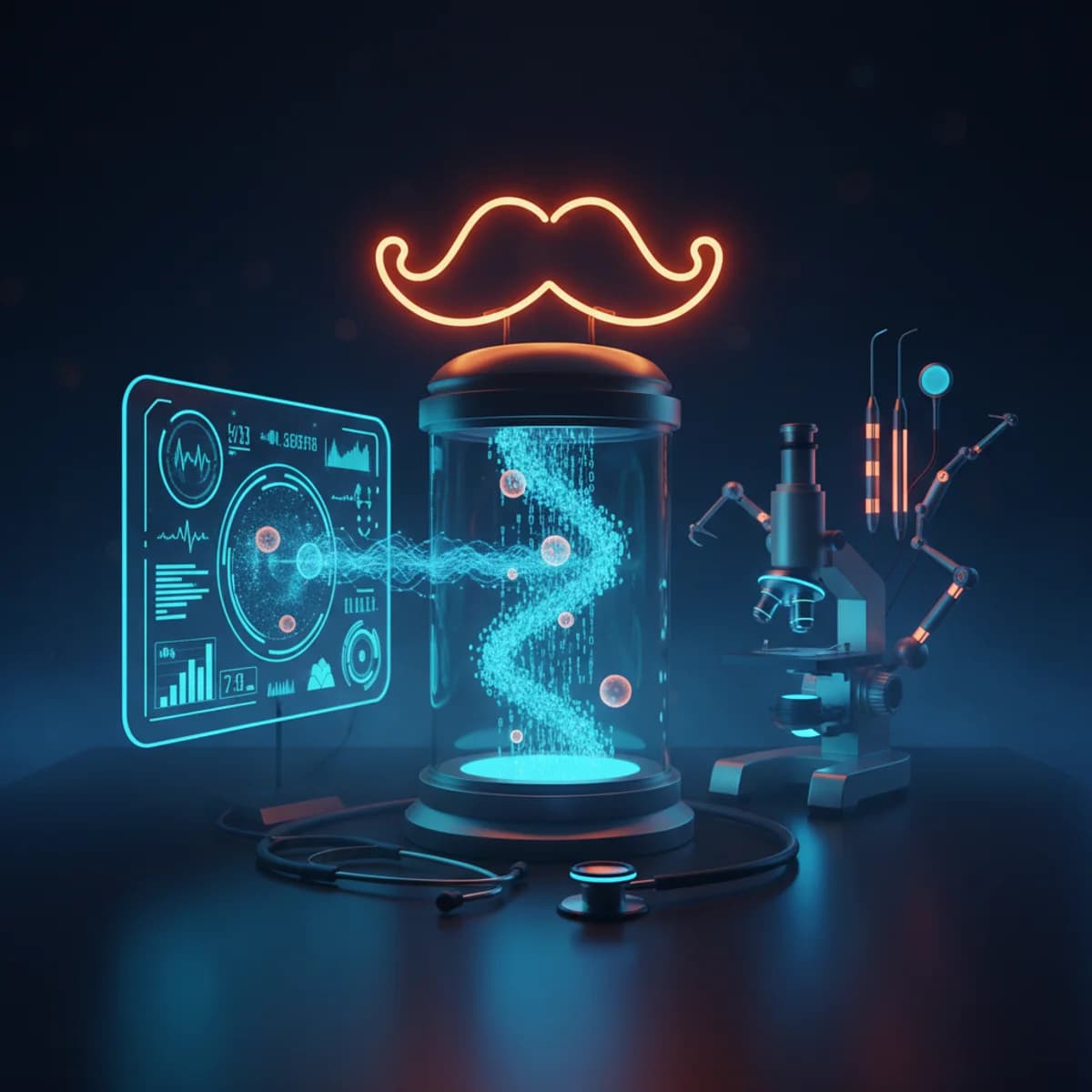 Movember - Miesiąc Świadomości Raka Prostaty i Jądra 1 Listopada 2026 - Medyczny ilustracja marketingowa Movember - Miesiąc Świadomości Raka Prostaty i Jądra 1 Listopada 2026 - Medyczny ilustracja marketingowa