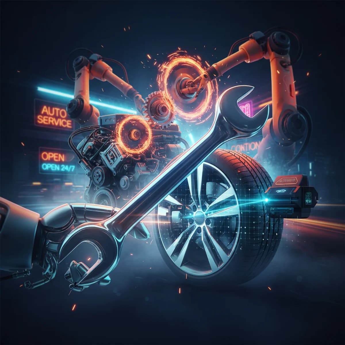 Szczyt sezonu wymiany opon na letnie — ilustracja