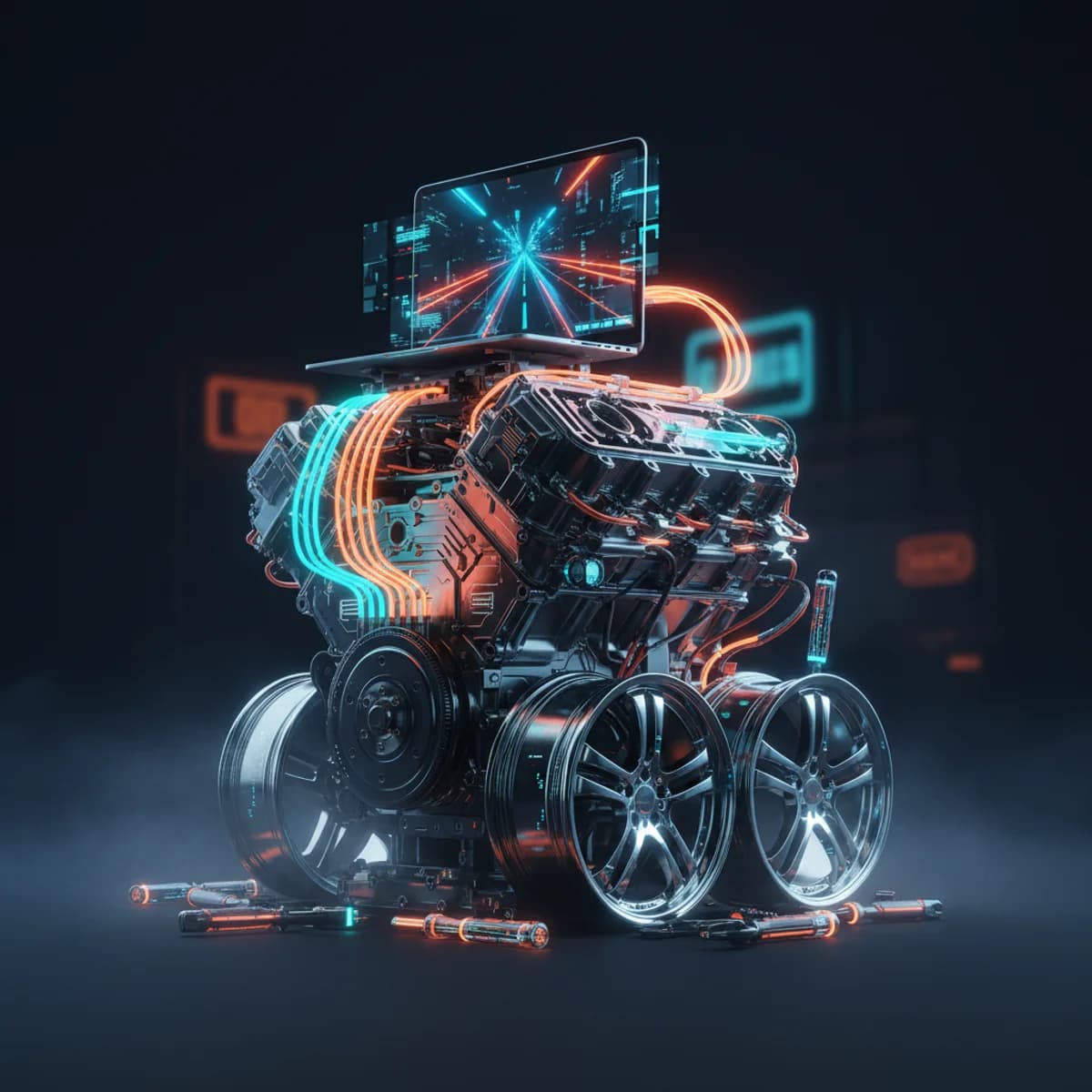 Cyber Monday 30 Listopada 2026 — Motoryzacyjny ilustracja marketingowa Cyber Monday 30 Listopada 2026 — Motoryzacyjny ilustracja marketingowa